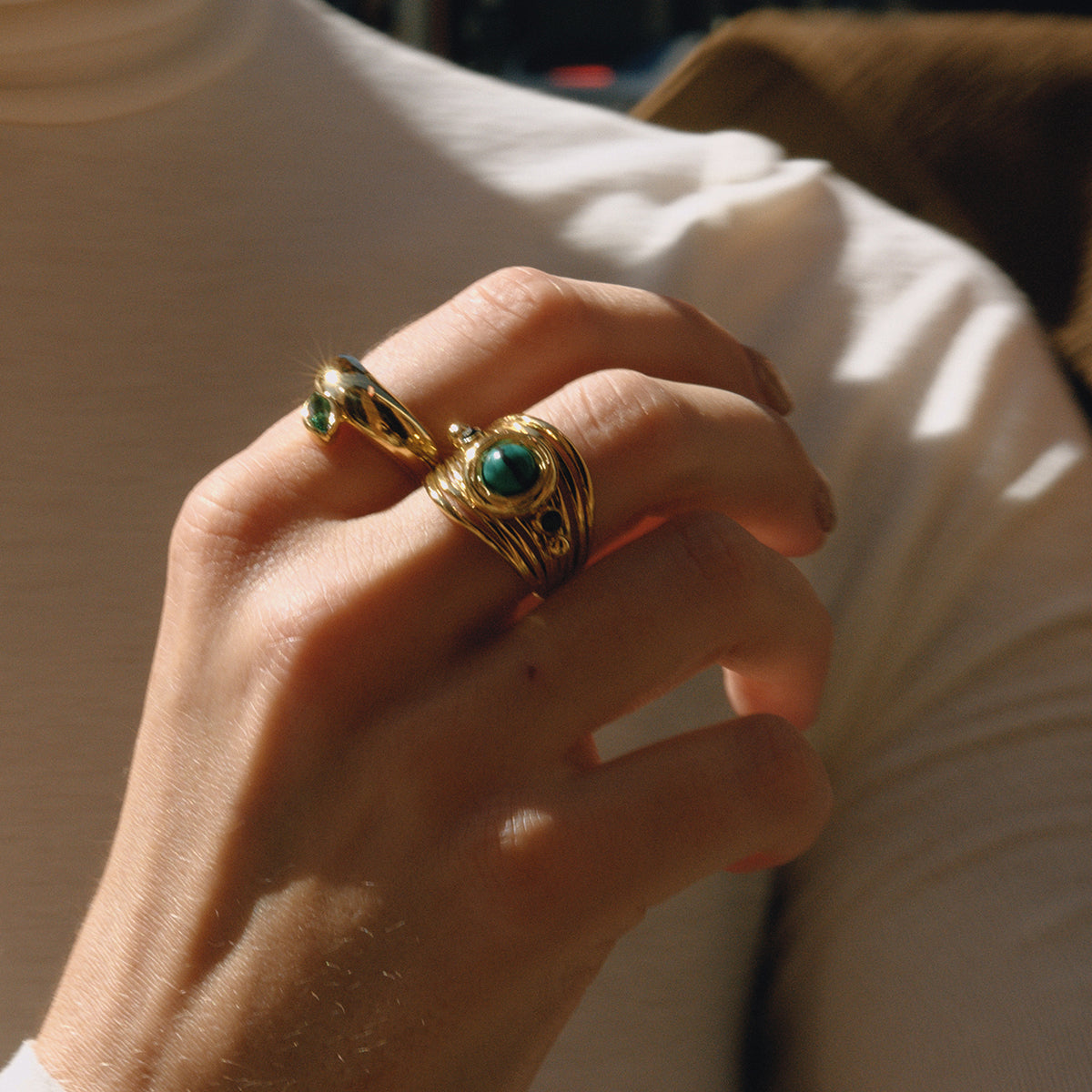 Bague en jade bulle