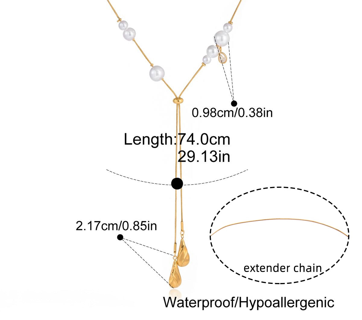 Pearls lariat necklace