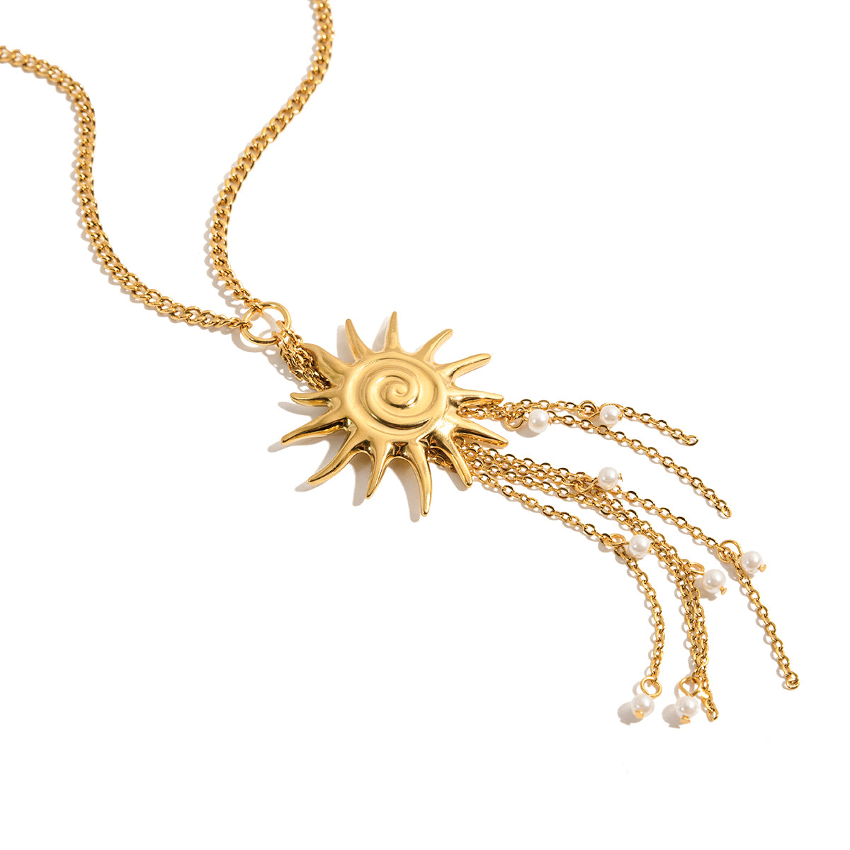 Sun-flare lariat  necklace