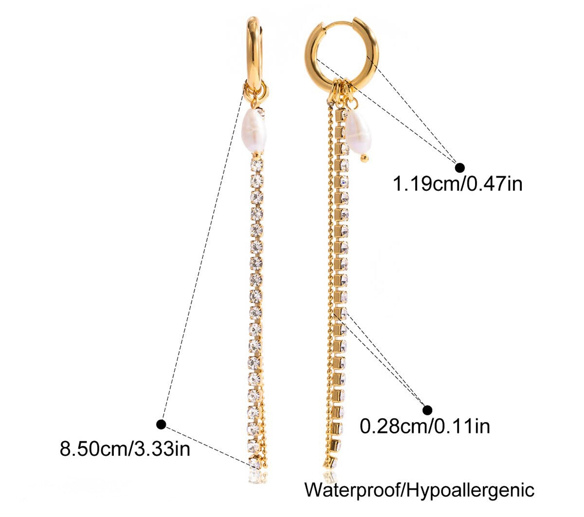 Boucles d'oreilles Pavé Line