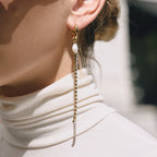 Pavé line earrings