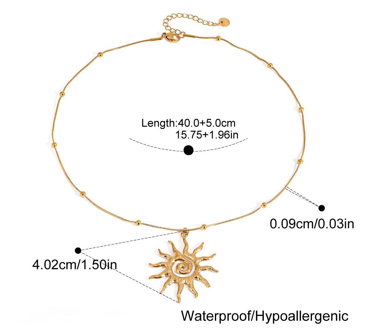 Radiant flare necklace