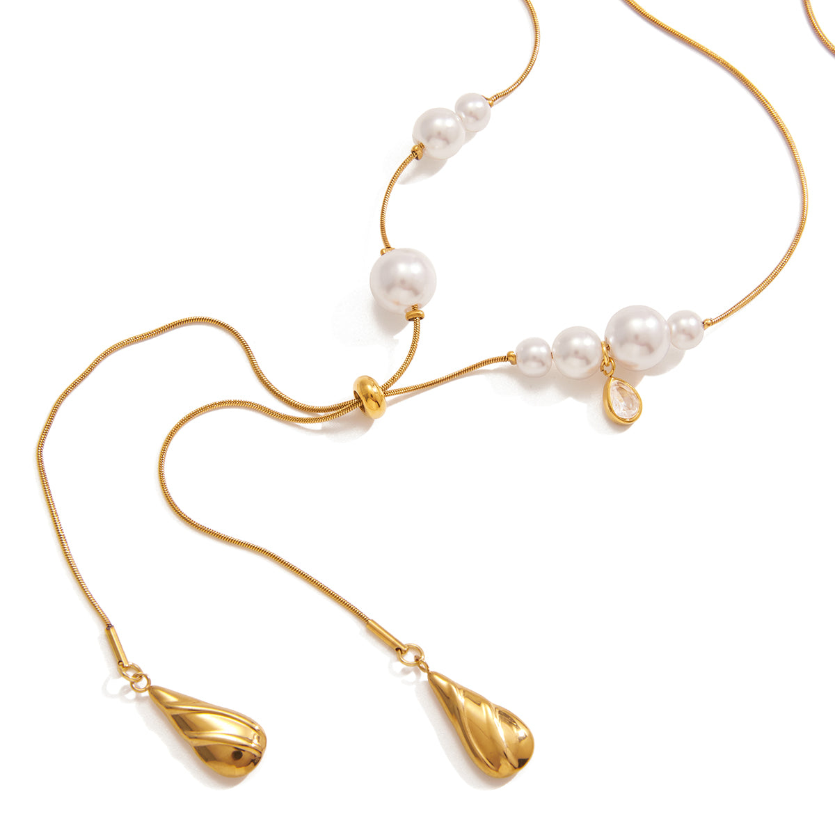 Pearls lariat necklace