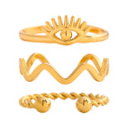 Mystic eye ring stack