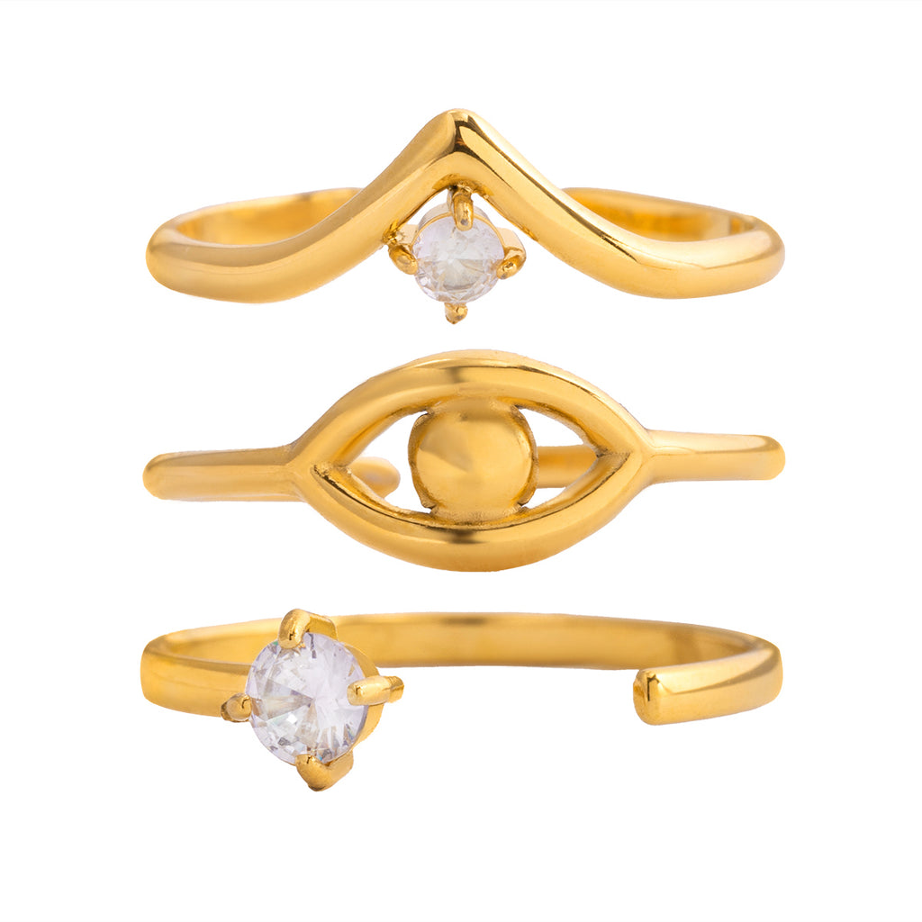 Charm halo ring stack