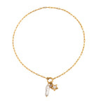 Stellar Pearl Charm Necklace