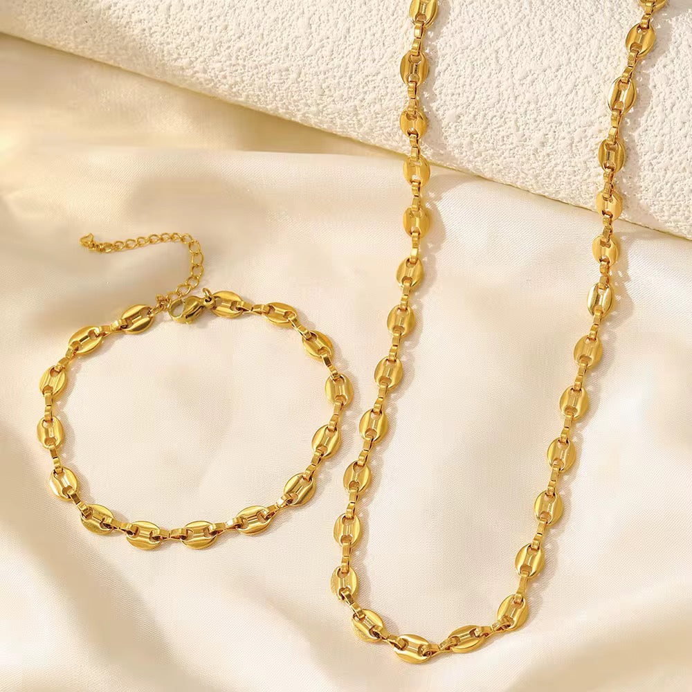 Coffee bean link chain