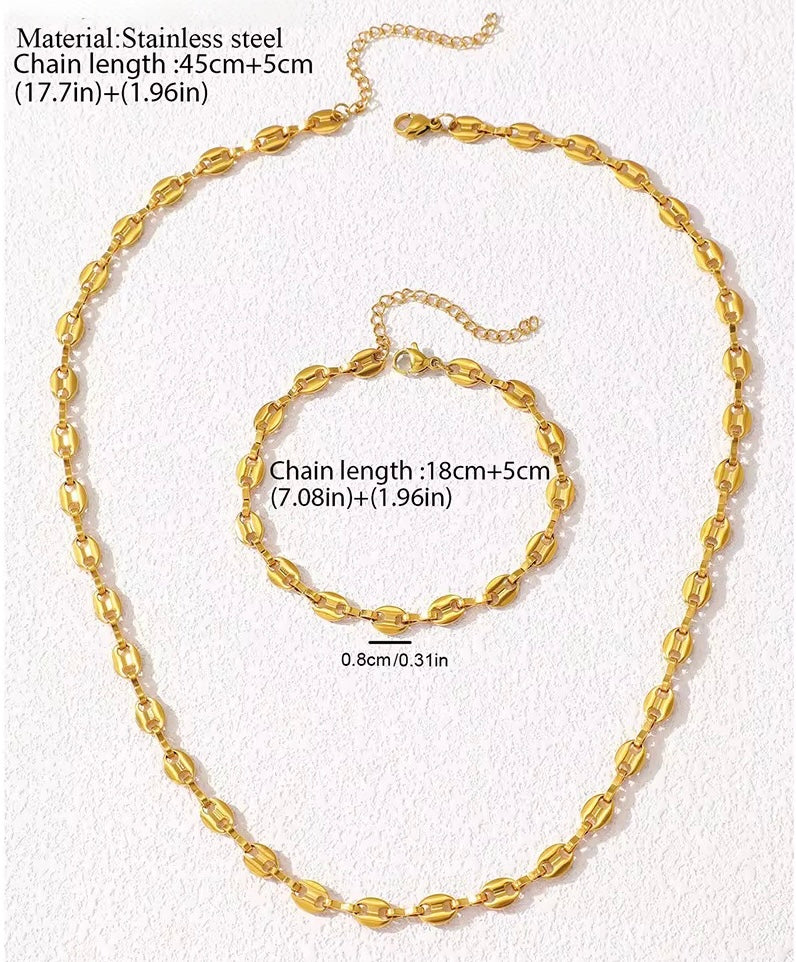 Coffee bean link chain