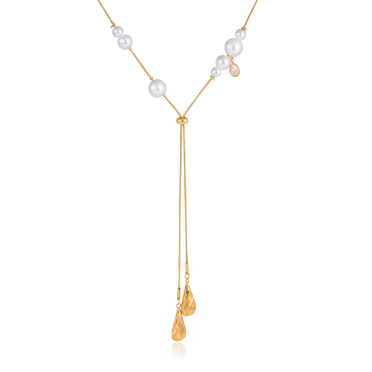 Pearls lariat necklace